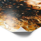 青空の背景に巻き毛がある人 フォトプリント            (角)