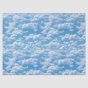 青空の背景に白い雲の模様 薄葉紙