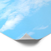 青空の背景に白い雲 ポスター (角)
