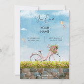 青空の自転車風景 招待状 (正面)