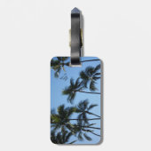 青空の荷物のラベルのヤシの木 ラゲッジタグ (裏面縦)