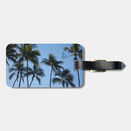 青空の荷物のラベルのヤシの木 ラゲッジタグ (裏面横)