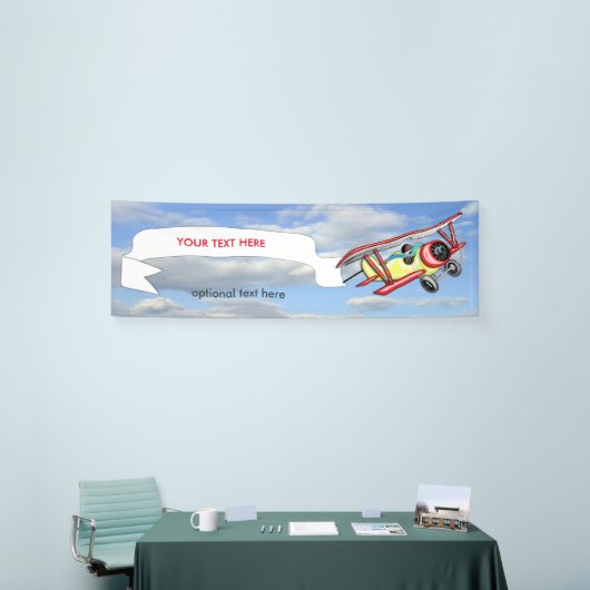 青空の複葉機の牽引の旗は2.5 x 8つを曇らせます 横断幕 (トレードショー)