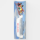 青空の複葉機の牽引の旗は2.5 x 8つを曇らせます 横断幕 (縦)