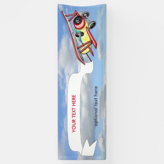 青空の複葉機の牽引の旗は2.5 x 8つを曇らせます 横断幕 (縦)