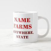 青空の赤い納屋に名前を追加 ジャンボコーヒーマグカップ (右)