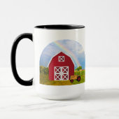 青空の赤い納屋に名前を追加 マグカップ (左)