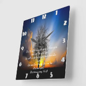 青空の野原の申命樹31:8 スクエア壁時計 (傾斜)