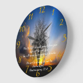 青空の野原の申命樹31:8 ラージ壁時計 (傾斜)