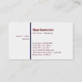 青空の金属フレームの建築業者の名刺WH-M 名刺 (裏面)