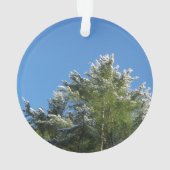 青空の雪ひっくり返された松の木 オーナメント (裏面)