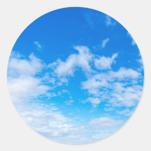 青空の雲パターンギフト ラウンドシール