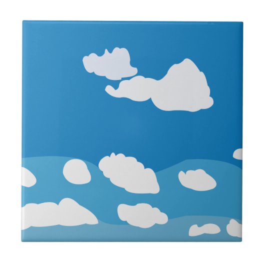 青空の雲 タイル (正面)
