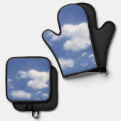 青空の雲 鍋つかみ&鍋敷きセット (正面/裏面)