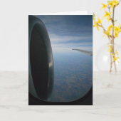 「青空の飛行機」誕生日カード カード (黄色い花)