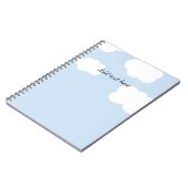 青空ふわふわ白い雲テンプレート、 ノートブック (左側)