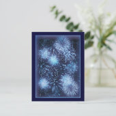 青空を爆発する花火 ポストカード (スタンド正面)