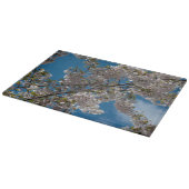 青空を背景にした美しい桜の花 カッティングボード (角)