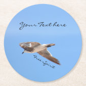 青空を飛ぶカモメ ラウンドペーパーコースター (正面)