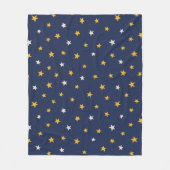 青空エレガント白と黄色の星 フリースブランケット (正面)