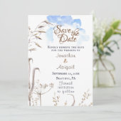 青空カジュアルボタニカルガーデンキリスト教ウェディング セーブザデート (スタンド正面)