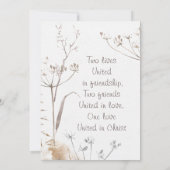 青空カジュアルボタニカルガーデンキリスト教ウェディング セーブザデート (裏面)