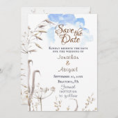 青空カジュアルボタニカルガーデンキリスト教ウェディング セーブザデート (正面/裏面)