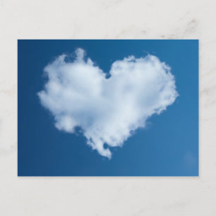 青空カードのハート形の雲 ポストカード