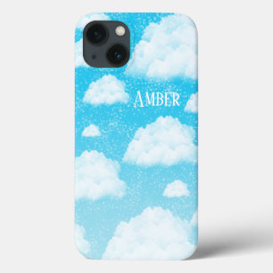 青空グラデーション(白パーソナライズされた) iPhone 13ケース