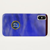 青空サファイアジェムストーンモノグラムの雲 Case-Mate iPhoneケース (裏面(横))