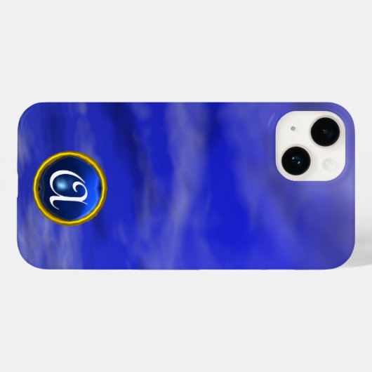 青空サファイアジェムストーンモノグラムの雲 Case-Mate iPhoneケース (裏面 (横))