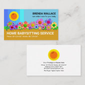 青空ハッピーサンフラワーカラフルズベビーシッター 名刺 (正面/裏面)