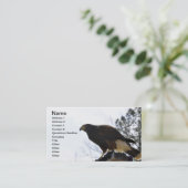 青空ビジネス空に対する赤によって後につかれるタカ 名刺 (スタンド正面)