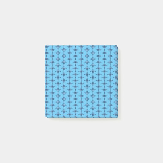 青空ブルーのキリスト教の十字架アート ポストイット (正面)
