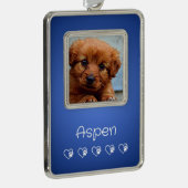 青空ペット写真オーナメント - クリスマスギフト シルバープレートフレームオーナメント (右)
