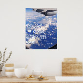 青空ポスター飛行機の窓ビュー ポスター (キッチン)