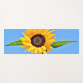 青空ヨガマットに太陽に照らされた黄色のひまわり ヨガマット (正面(横))