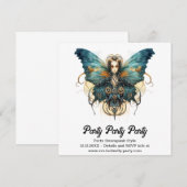 青空提督のバタフライ スチームパンク ウェディング 案内状 (正面/裏面)