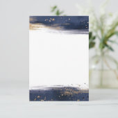 青空白のと金ゴールドの筆跡を結婚得る 招待状 (スタンド正面)