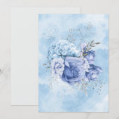 青空白の淡い色の水色花発表会 案内状 (正面/裏面)