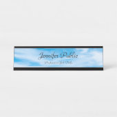 青空白雲モダンテンプレート デスクネームプレート (正面)