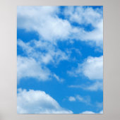 青空白雲天空の背景 ポスター (正面)