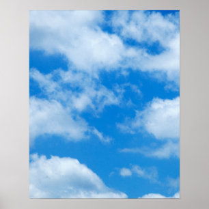 青空白雲天空 ポスター