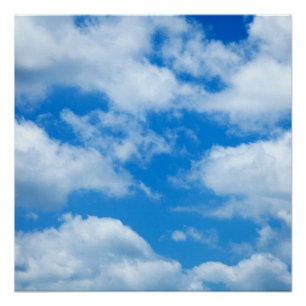 青空白雲天空 ポスター