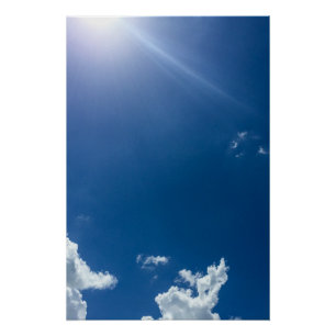 青空白雲背景曇り空 ポスター
