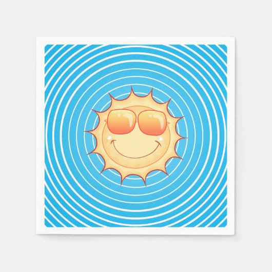 青空笑顔の太陽 スタンダードカクテルナプキン (正面)