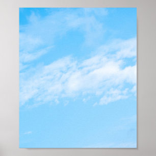 青空背景の白い雲 ポスター
