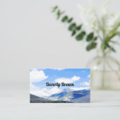 青空風光明媚な山の風景カスタム 名刺 (スタンド正面)