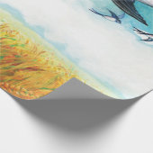 青空飛んでいるのツバメ ラッピングペーパー (角)