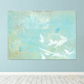 青空飛んでいるを抜ける白鳥 キャンバスプリント (インサイチュ (ウッドフロア))